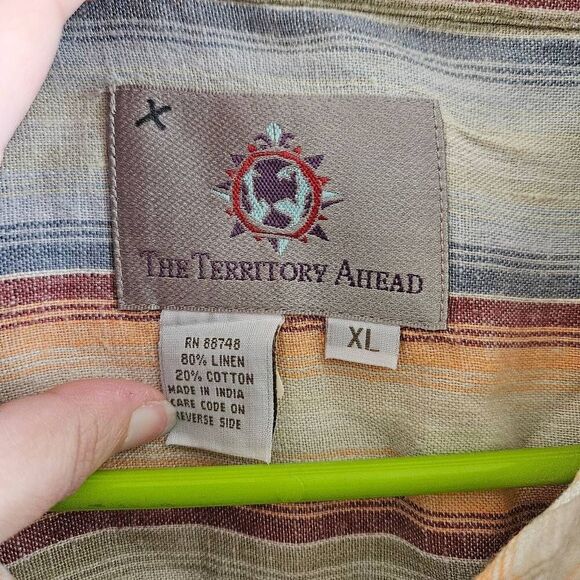The Territory Ahead Linen Blend Button Down Shirt - Picture 6 of 7